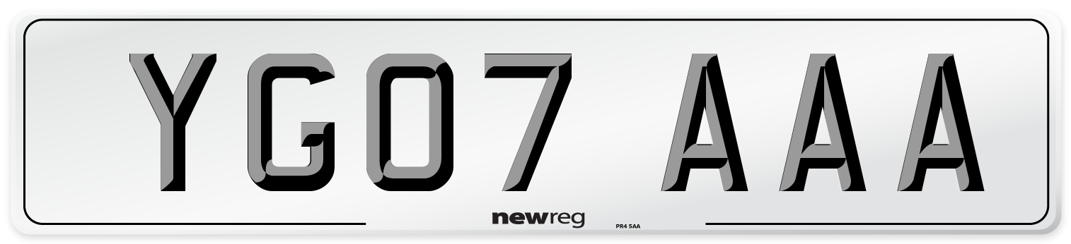 YG07 AAA Number Plate from New Reg